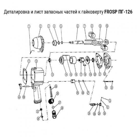 Рама ударника (№9) для гайковерта FROSP ПГ-126